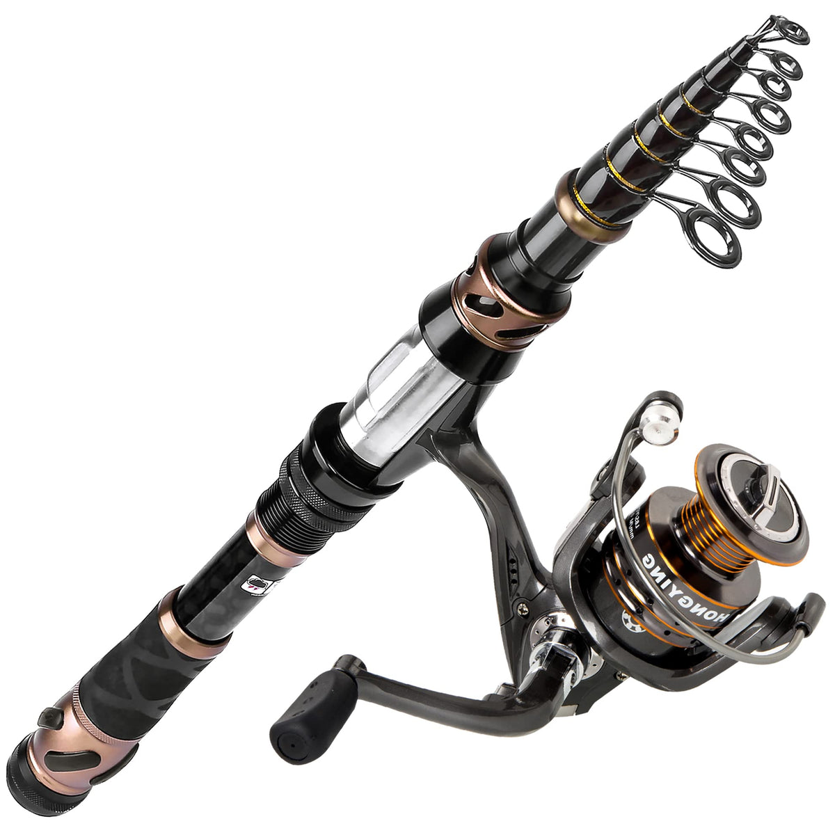 PLUSINNO toray-24ton-carbon-rod extended view shows strength and flexibility for long casts.