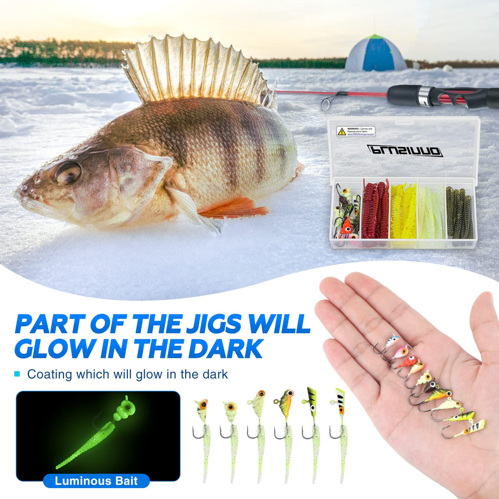 PLUSINNO Ultralight ice rod 28in paired with reel for tough winter conditions.