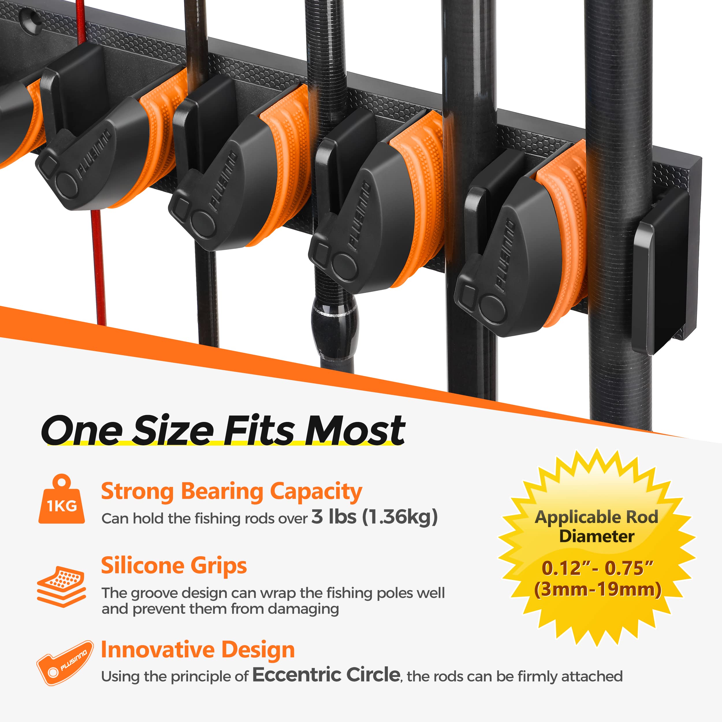 PLUSINNO V9 soft silicone grip pads cushion rods in storage.