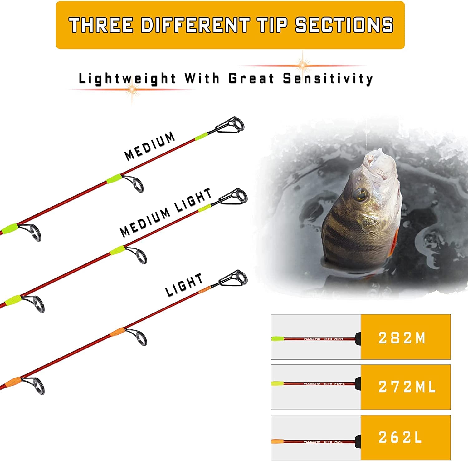 PLUSINNO visible-strike tips in bright color enhance bite detection.