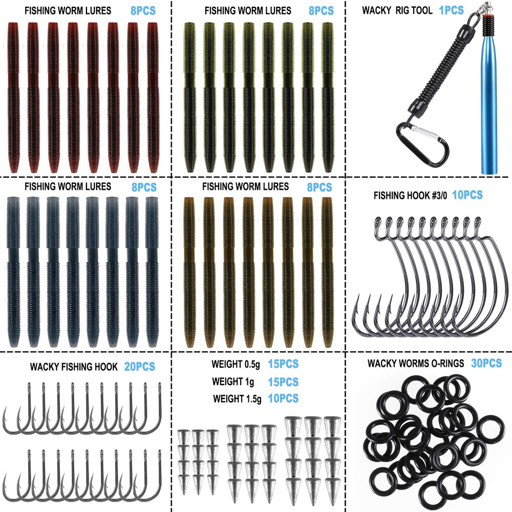 PLUSINNO wacky-hooks-stainless-weedless reduces snagging during casts.