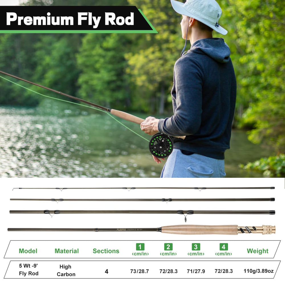 PLUSINNO waterproof fly box with 20 flies for trout and panfish