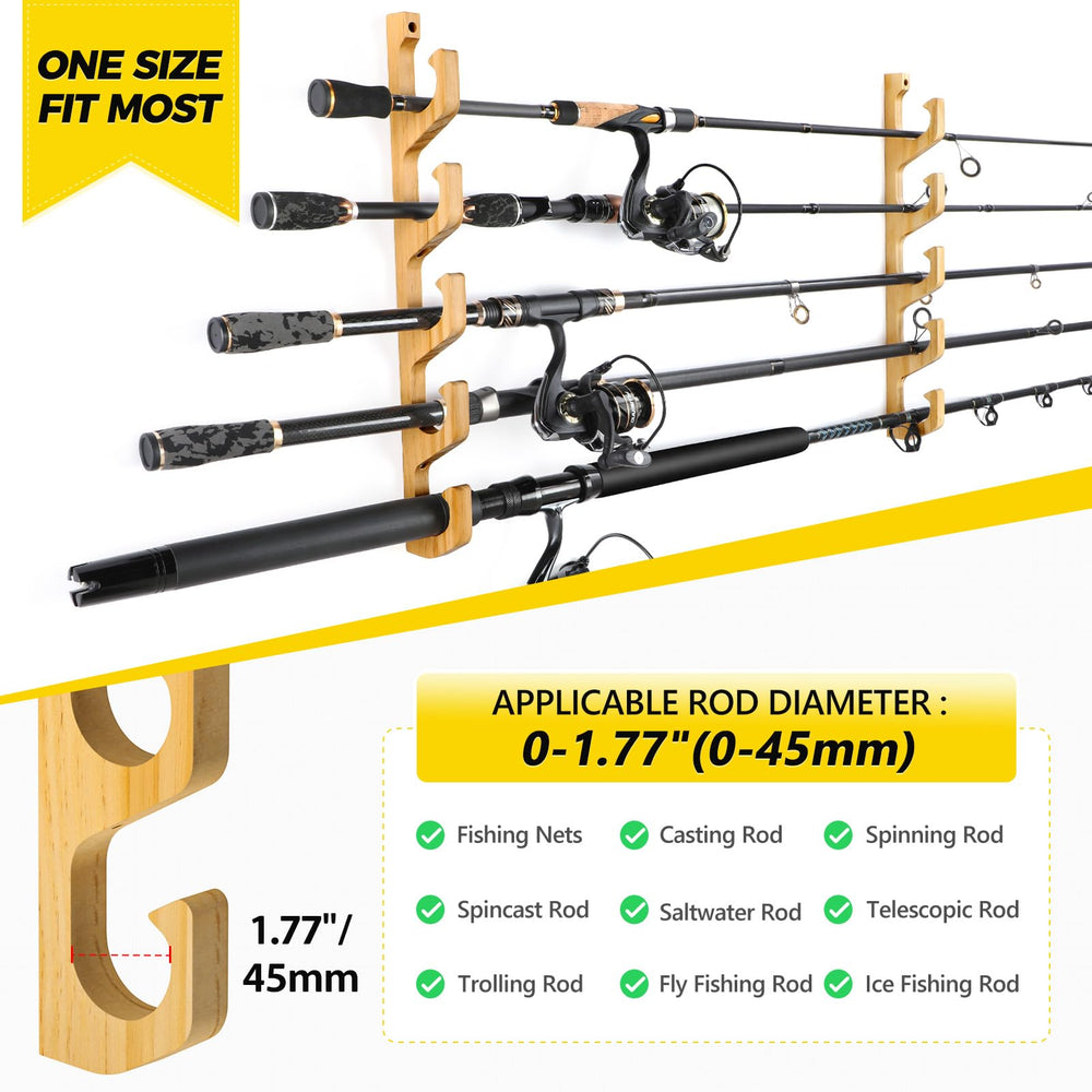PLUSINNO WH5 45mm diameter holders fit most rods for versatile setup.