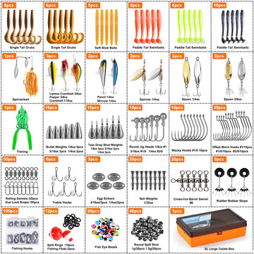 PLUSINNO XL tackle box interior showing organized compartments.