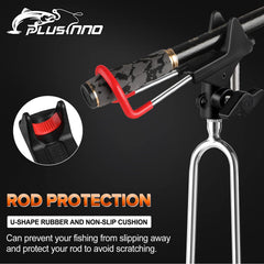 U-shape rubber and non-slip cushion protecting the rod
