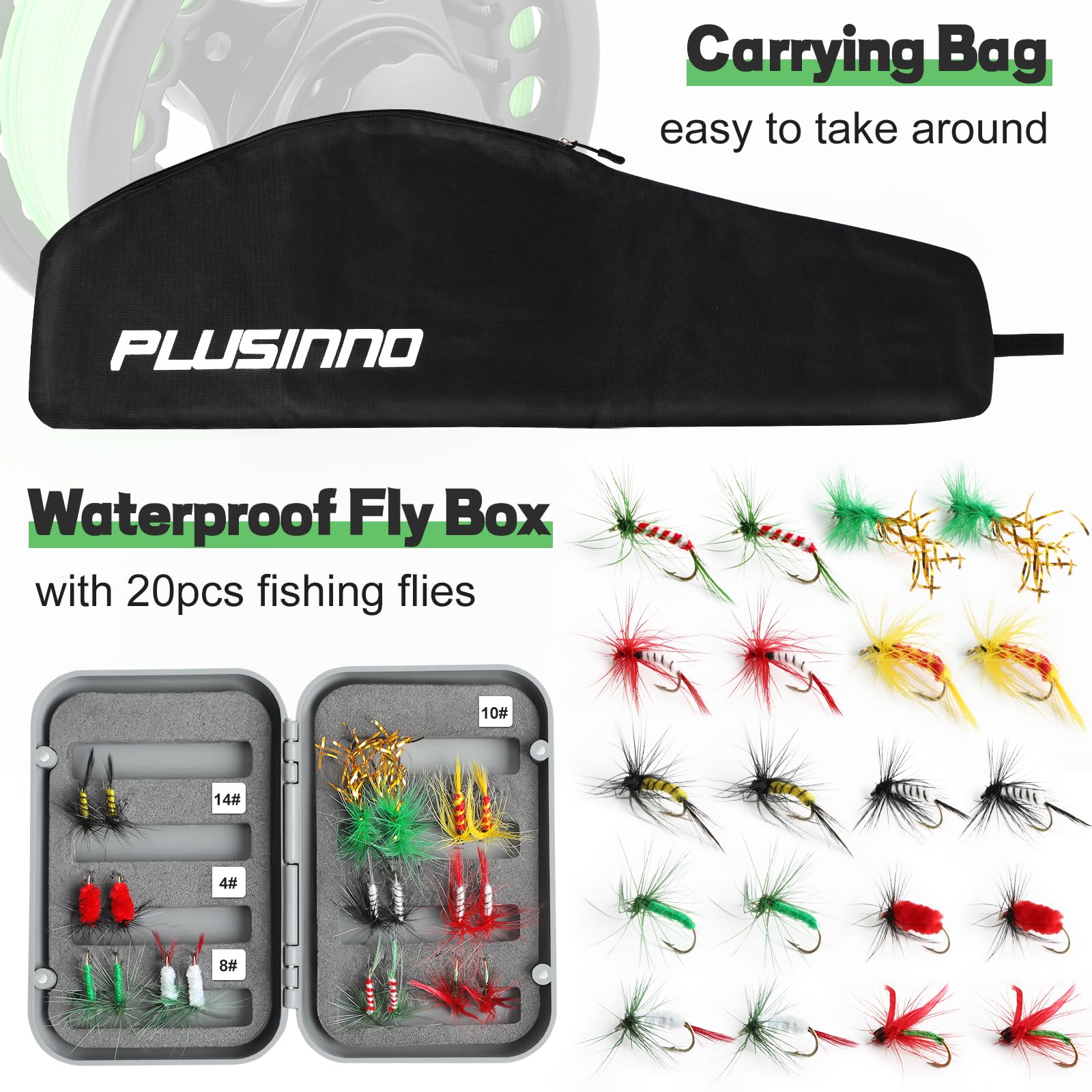 Lightweight rod case with zippered storage pouch