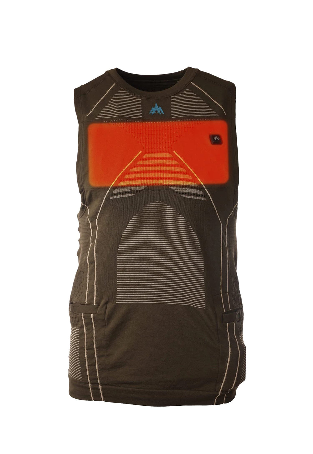 Pnuma IconX vest heating at kidneys for core comfort