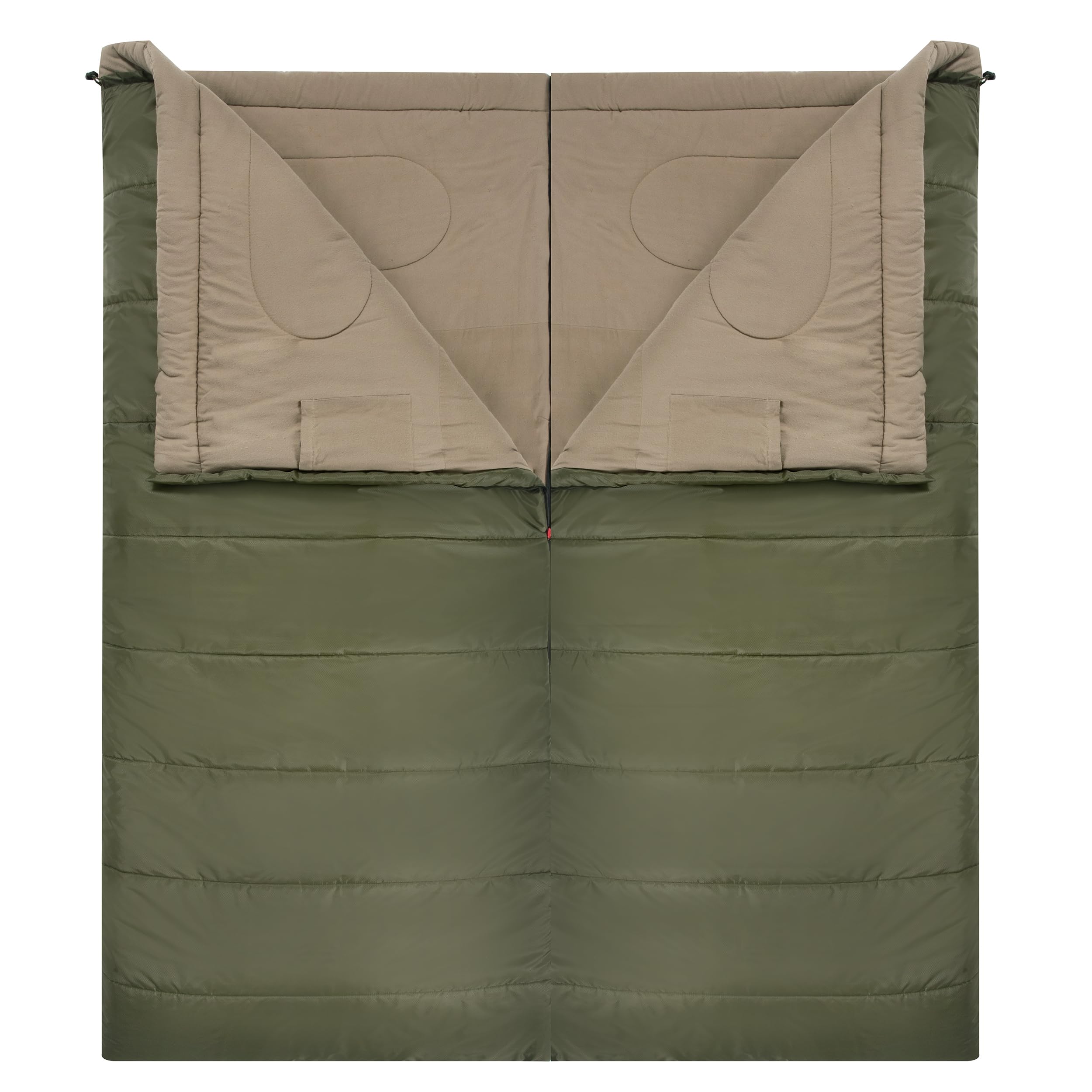 PO PO BEAR Zero Degree Sleeping Bag green laid flat highlights generous interior space.