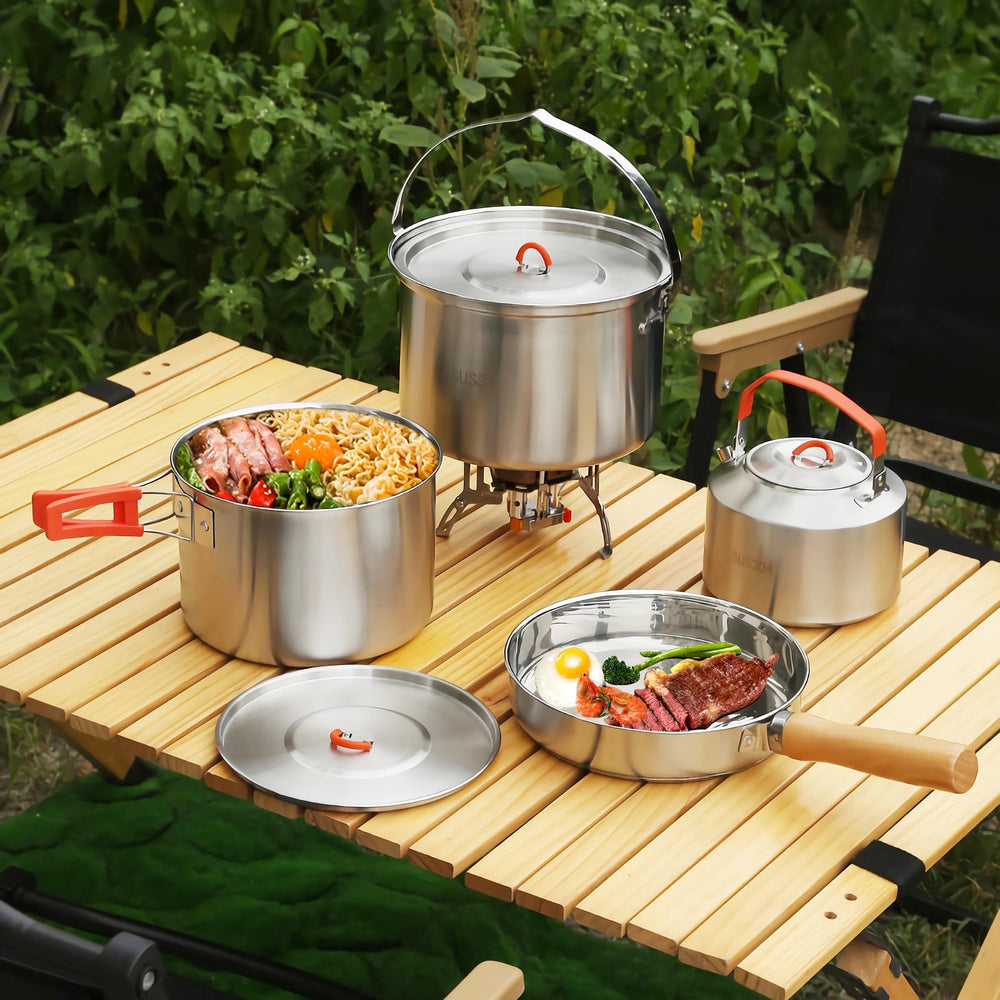 Pobowlgarls camping cookware large pot with lid for hearty outdoor stews