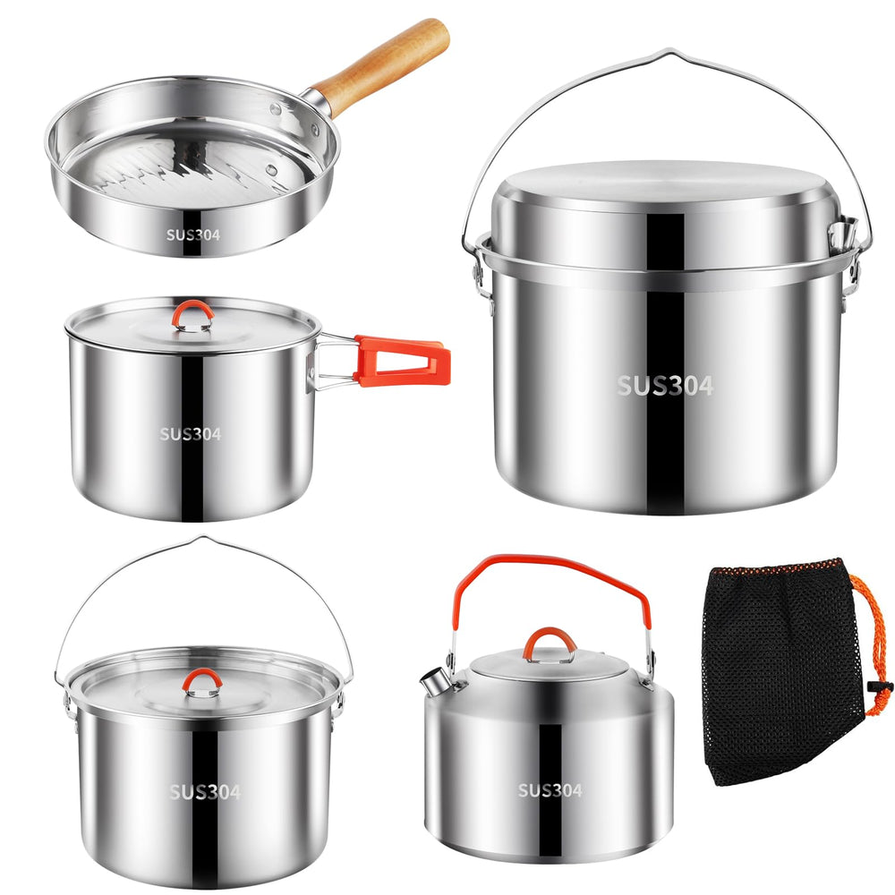 Pobowlgarls camping cookware mesh bag for easy organization