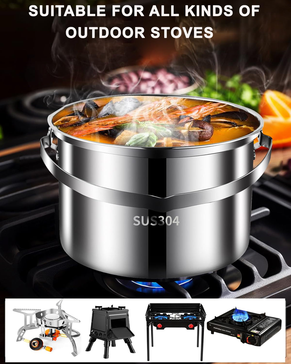 Pobowlgarls camping cookware outdoor cooking setup for flexible meals anywhere