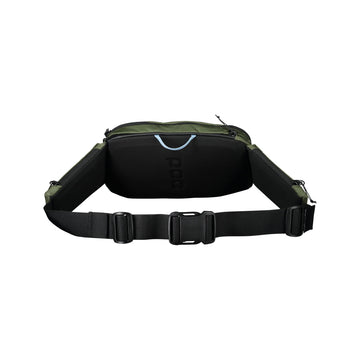 POC Lamina Hip Pack Epidote Green main compartment with tool sleeves for organization.