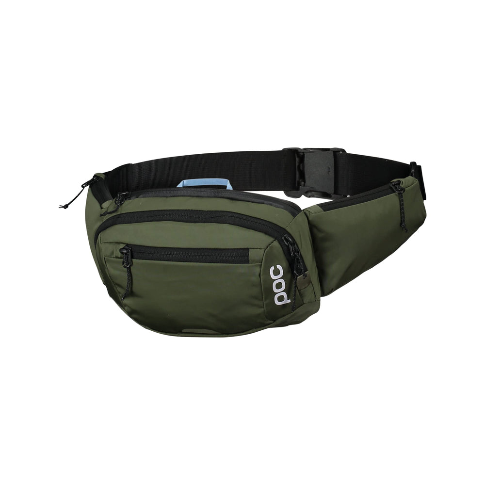 POC Lamina Hip Pack Epidote Green pocket for large phones with water-resistant zipper.