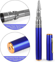 Folded rod beside compact carry case for transport