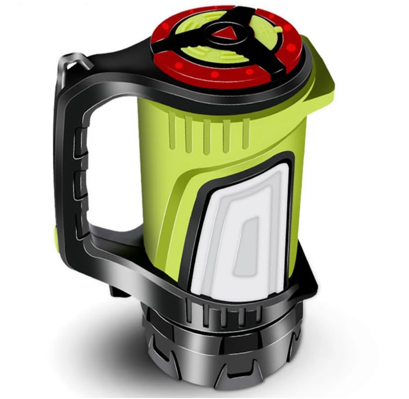Pocketman green LED searchlight suitable for outdoor enthusiasts in low-light conditions.