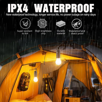 Pocketman Portable Camping Light hangs anywhere for quick campsite illumination.