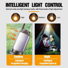 Pocketman Solar Camp Light with 3 Modes offers versatile brightness for activities.