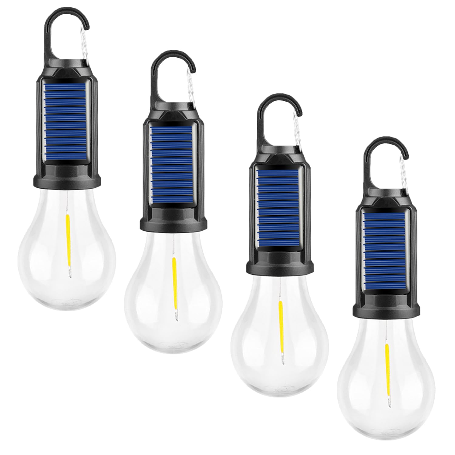 Pocketman Solar Tent Light with clip-hook provides hands-free camping illumination.