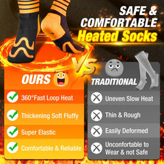 Pocleanish heating sock battery pack powers long outdoor sessions.
