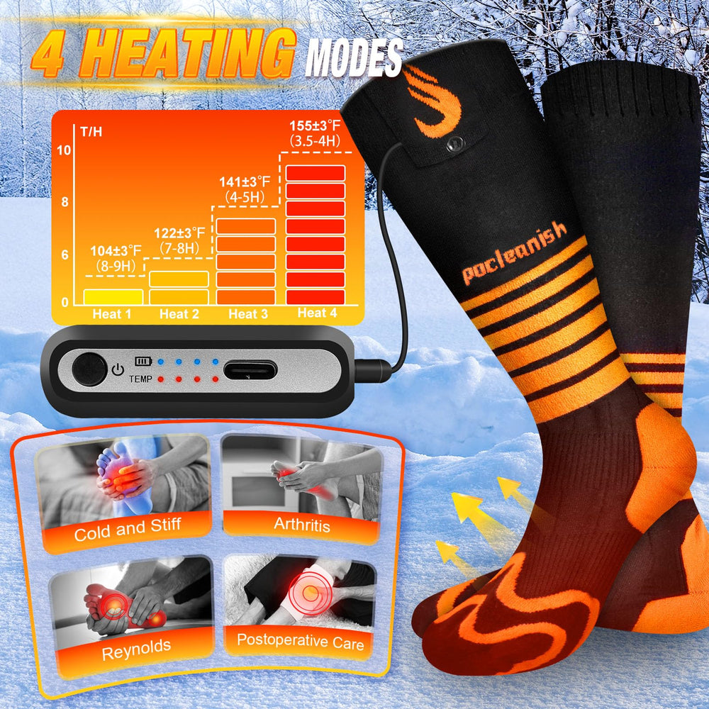 Pocleanish heated socks fit both men and women for versatile warmth.
