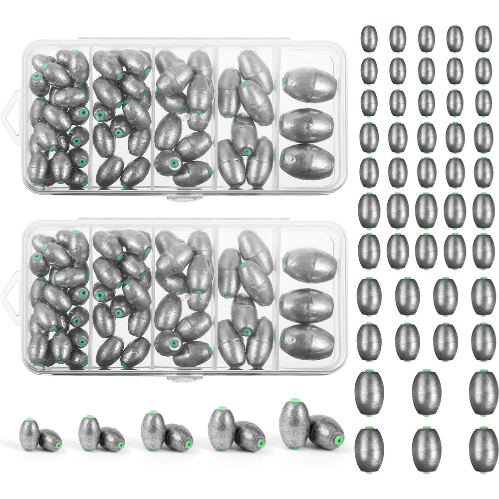 Poen 108 Pcs Egg Sinkers Kit assortment with varied weights for versatile fishing setups