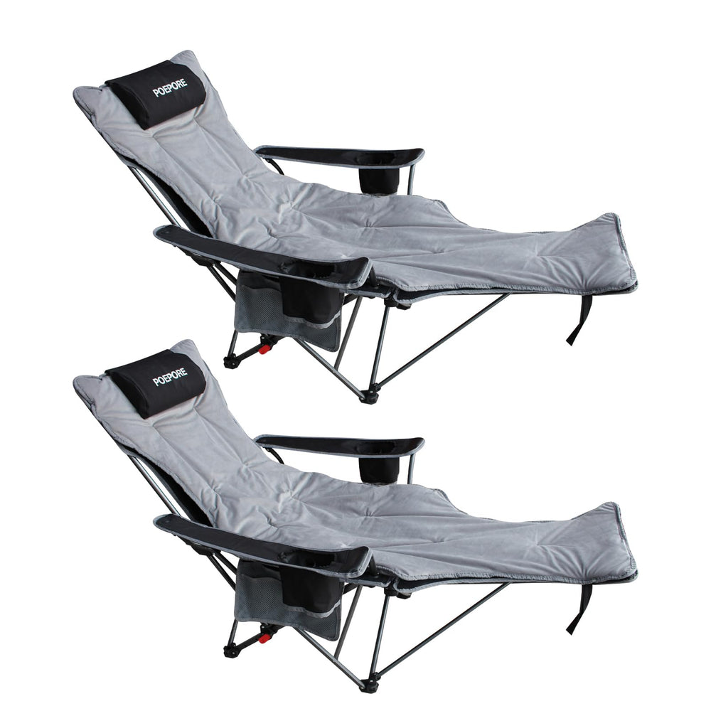 POEPORE 2-Pack reclining chair backrest adjusts for personalized comfort outdoors.