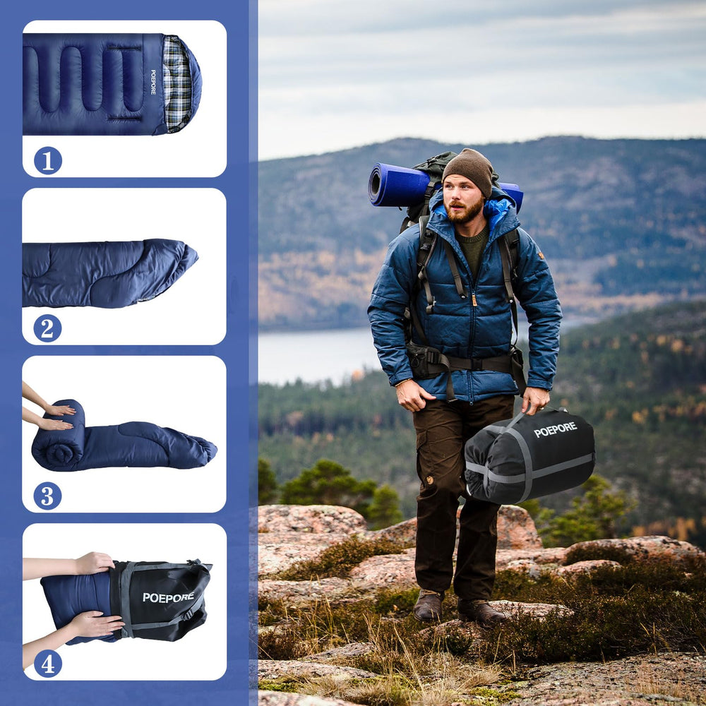 POEPORE compression sack keeps packing compact for travel and camping