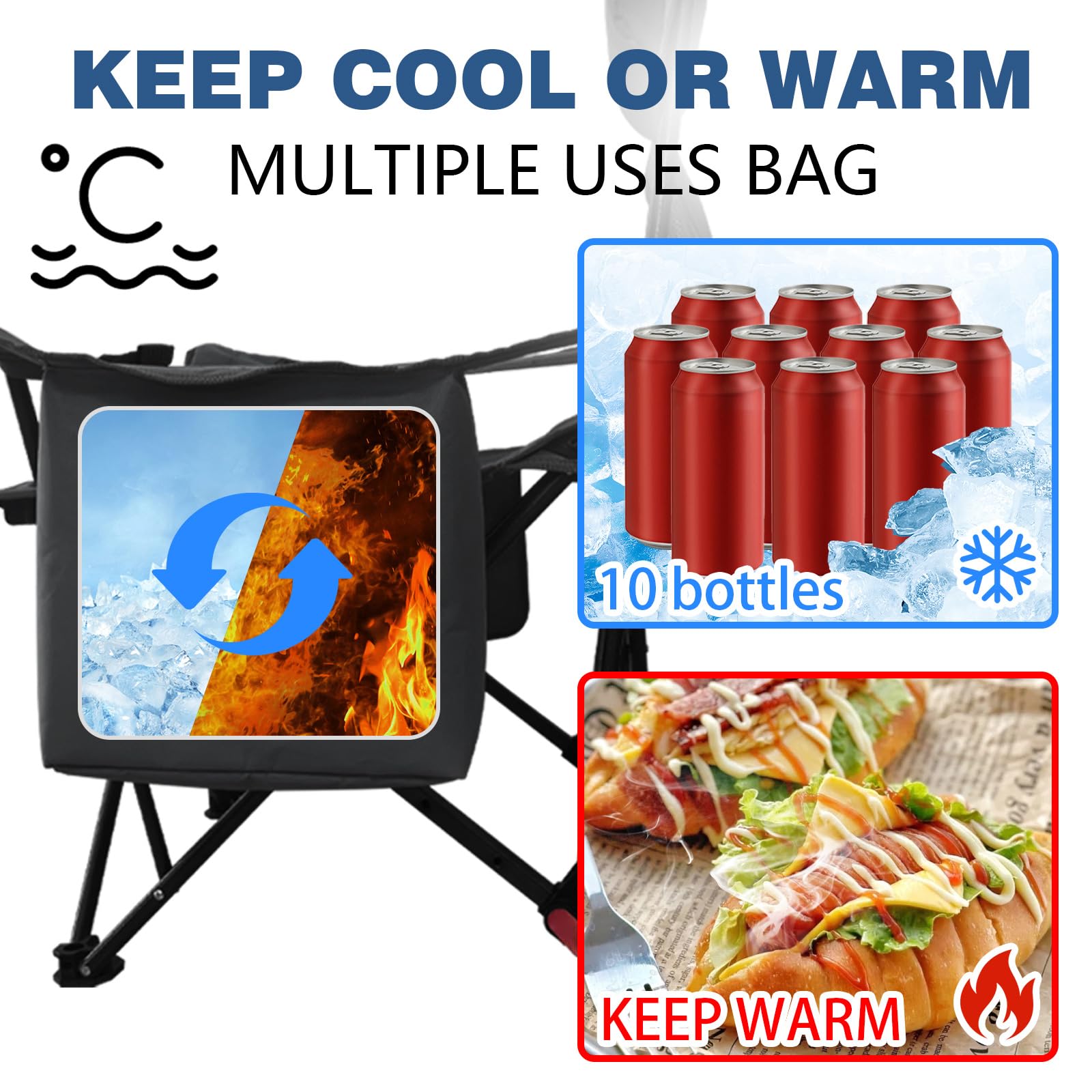 POEPORE chair cup holder and side pockets enable hands-free use.