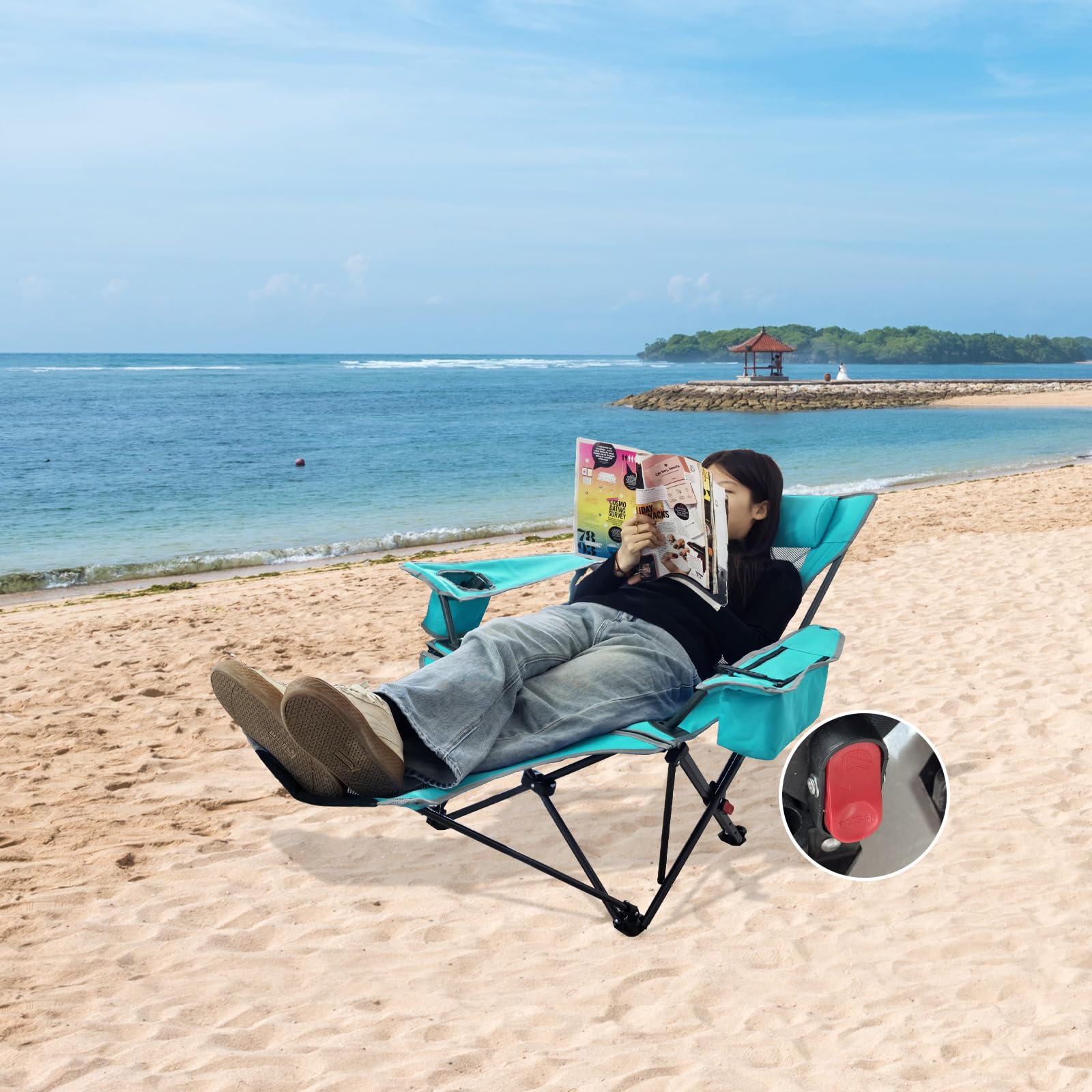 POEPORE footrest-detachable enables customizable comfort during lounging sessions.