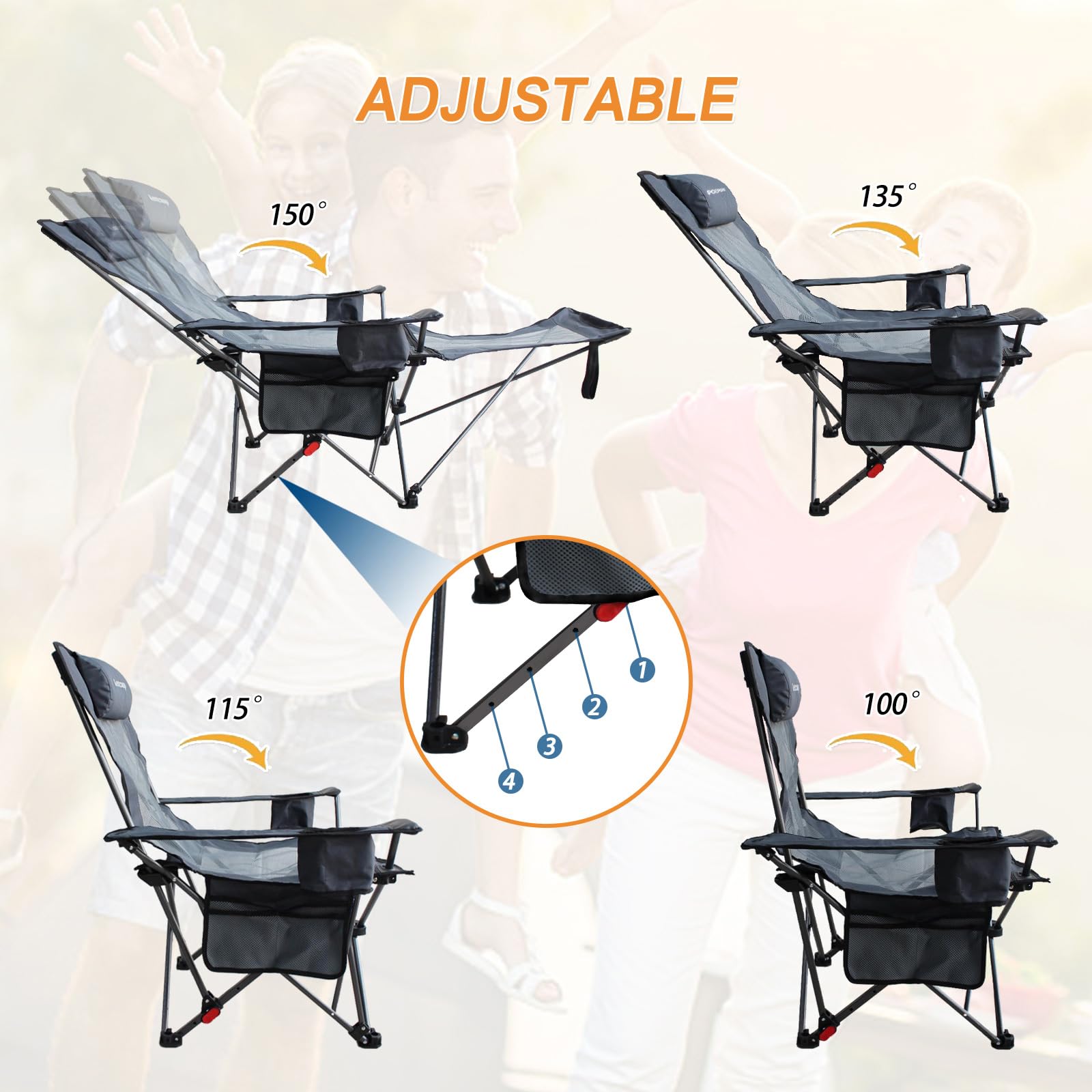 POEPORE multi-purpose camping chair for beach, garden, or picnic use