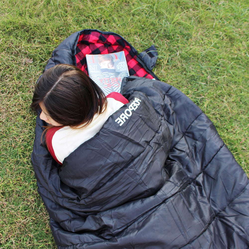 POEPORE double-side-use design enables sleeping bag or mat configurations.