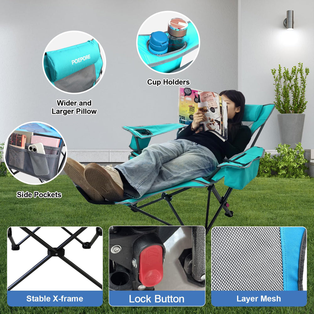 POEPORE sturdy-x-frame supports up to 265 lbs for lasting reliability.