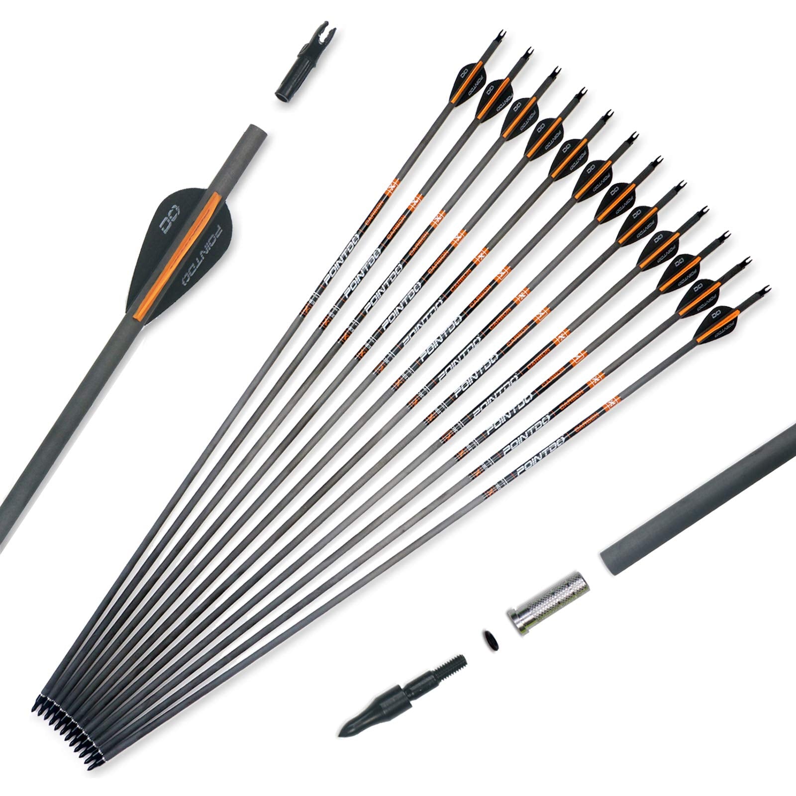 Pointdo XERO carbon arrow shaft 30in demonstrates durable carbon construction for consistent flights.