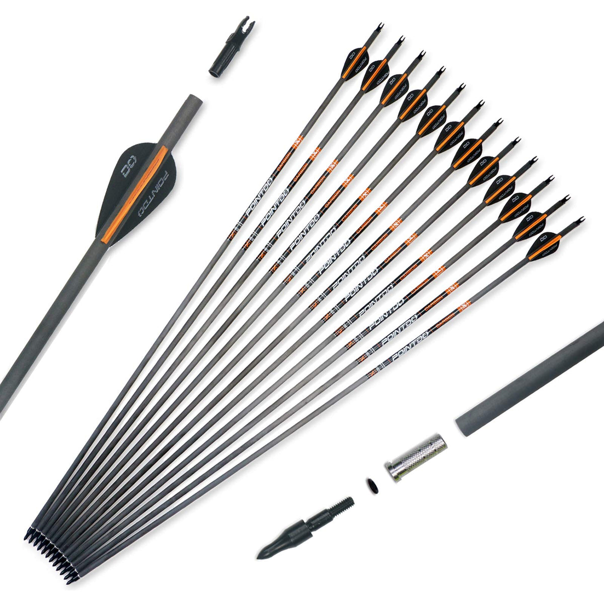 Pointdo XERO carbon arrow shaft 30in demonstrates durable carbon construction for consistent flights.