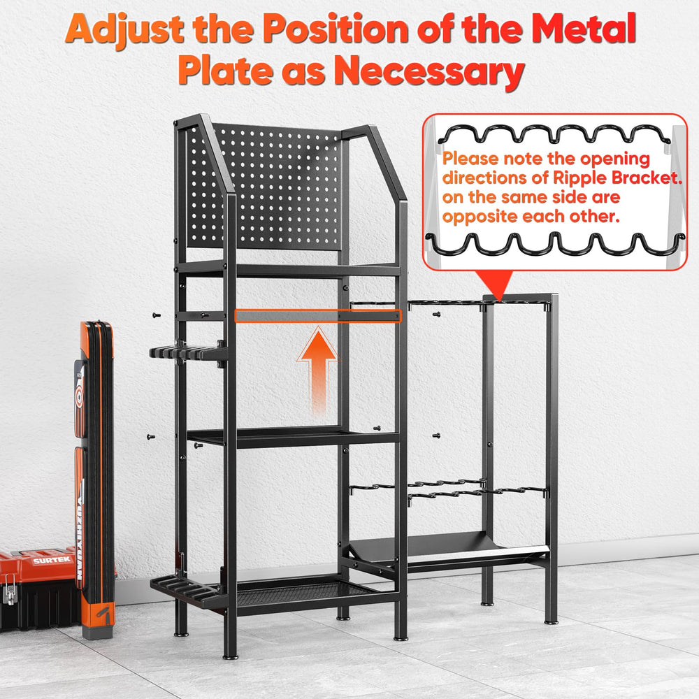 Three-layer adjustable storage with EVA foam-lined slots to protect rods