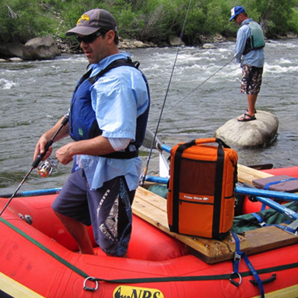 Polar Bear Coolers interior close-up, leak-proof liner keeps contents protected
