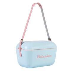 Polarbox cooler leather-strap view for hands-free beach days