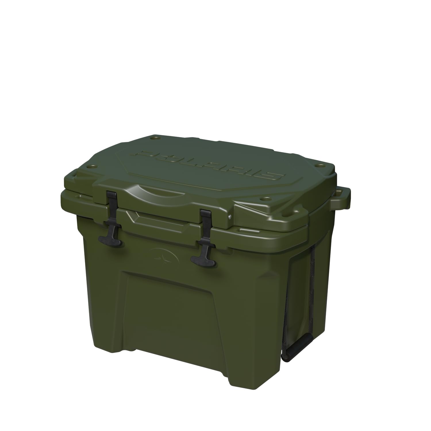 Polaris NorthStar 30 Qt cooler front view showing rugged exterior and lid latch for durability
