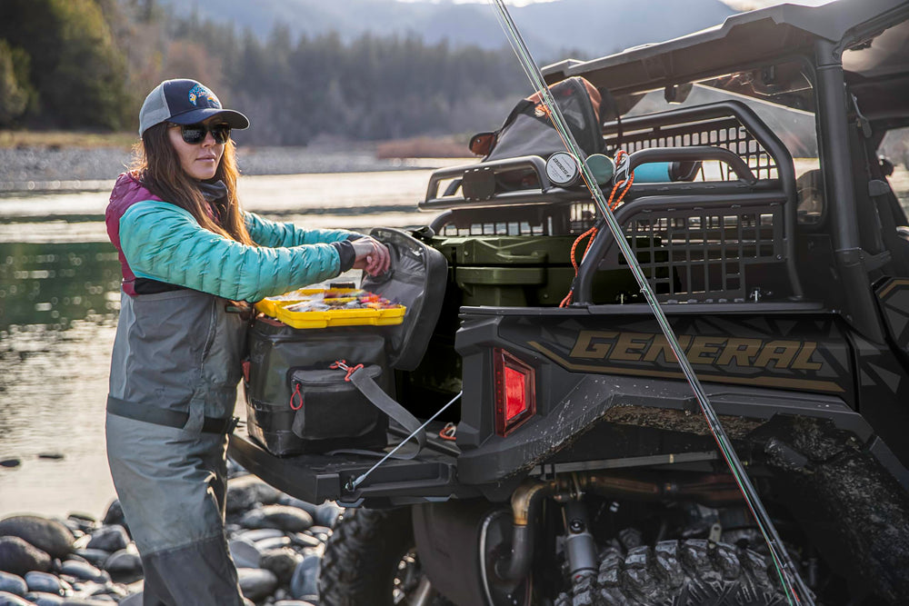 Polaris NorthStar 60 Qt reinforced lockable lid adds security for stored items.