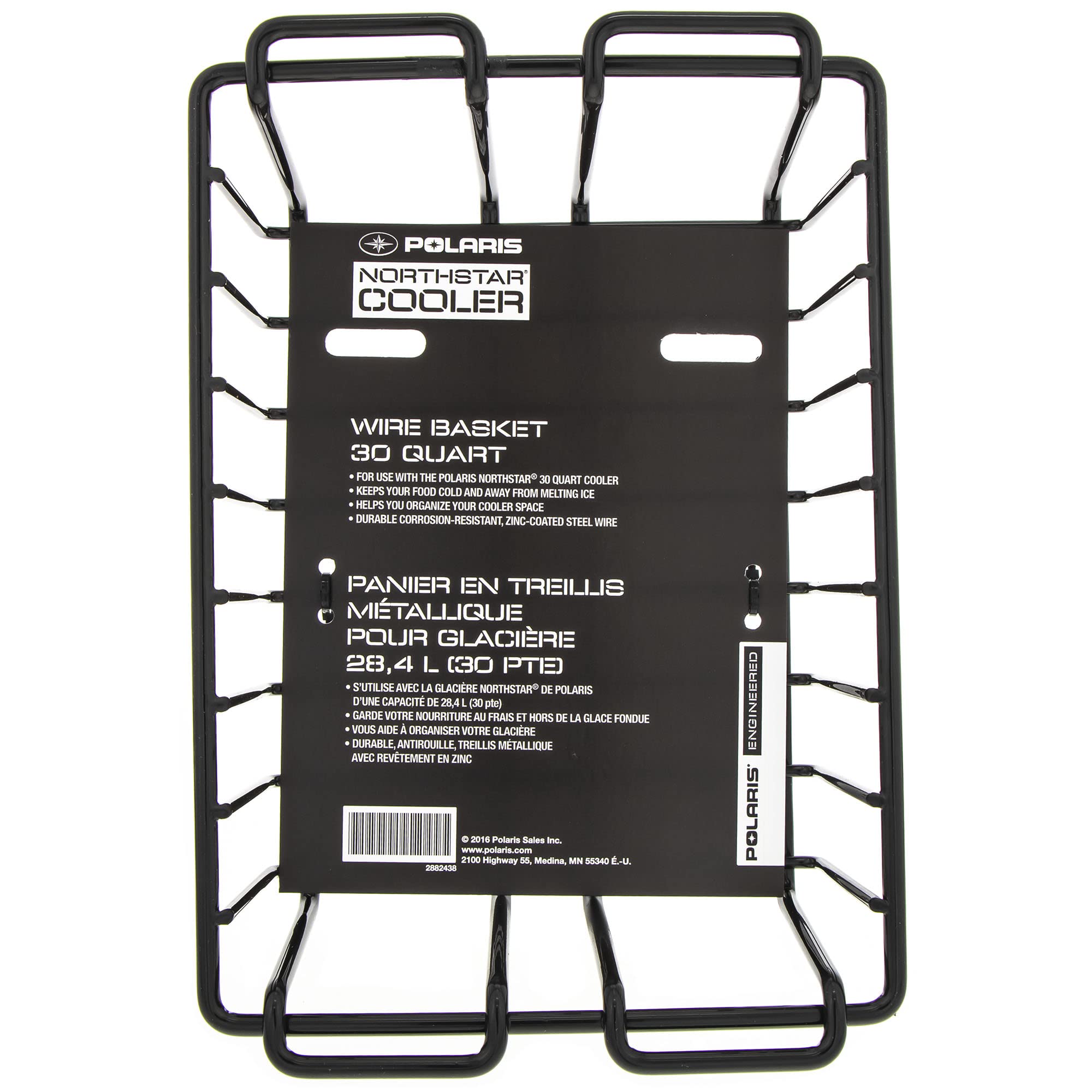 Polaris Northstar cooler basket under-lid design allows quick access and dry storage.