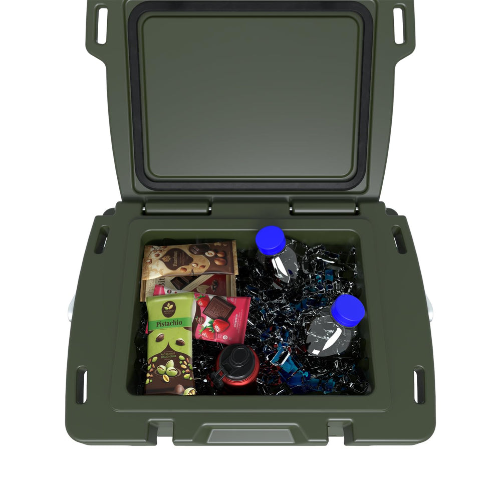 Polaris NorthStar cooler with NoSlip feet stays stable on rough terrain