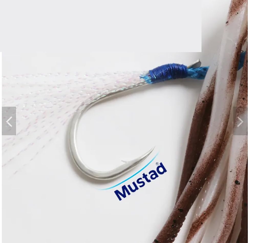 Ready-to-fish Polpoctus 190g brown glitter uv sits ready for anglers.