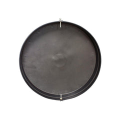 Close-up of lid securing a 55-gallon deer feeder drum