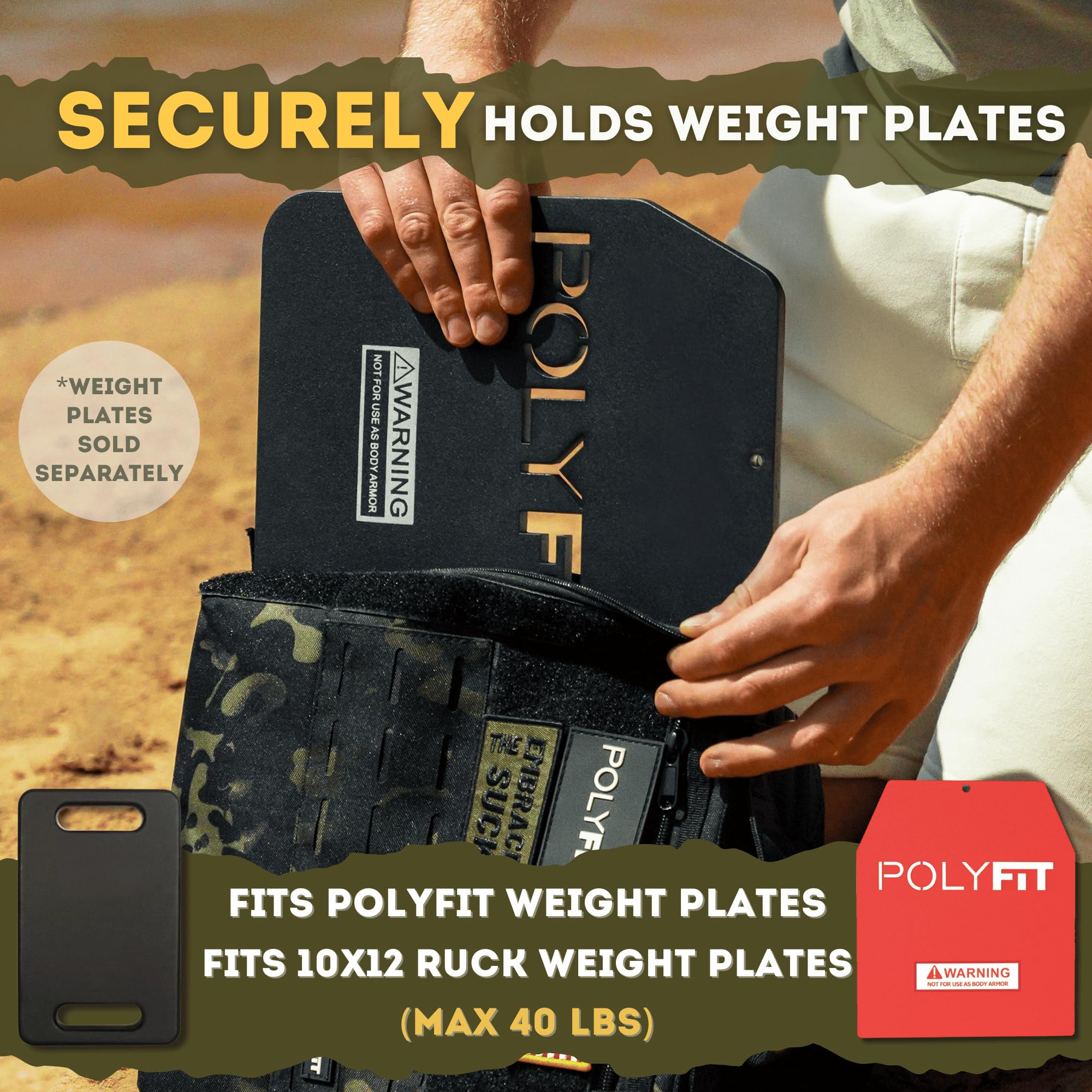 Polyfit Rucking Backpack 2.0 back panel and straps highlight breathable comfort.
