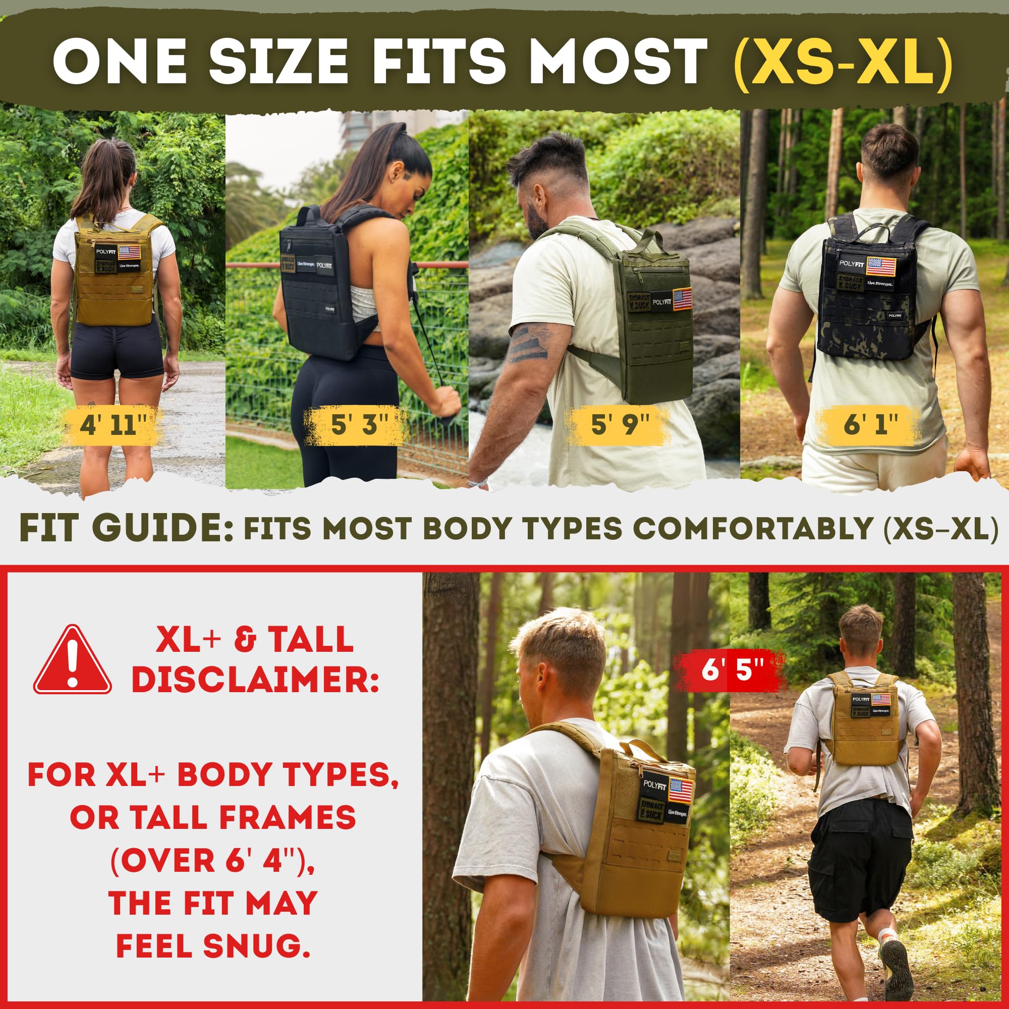 Polyfit Rucking Backpack 2.0 breathable back panel keeps you cooler during training.