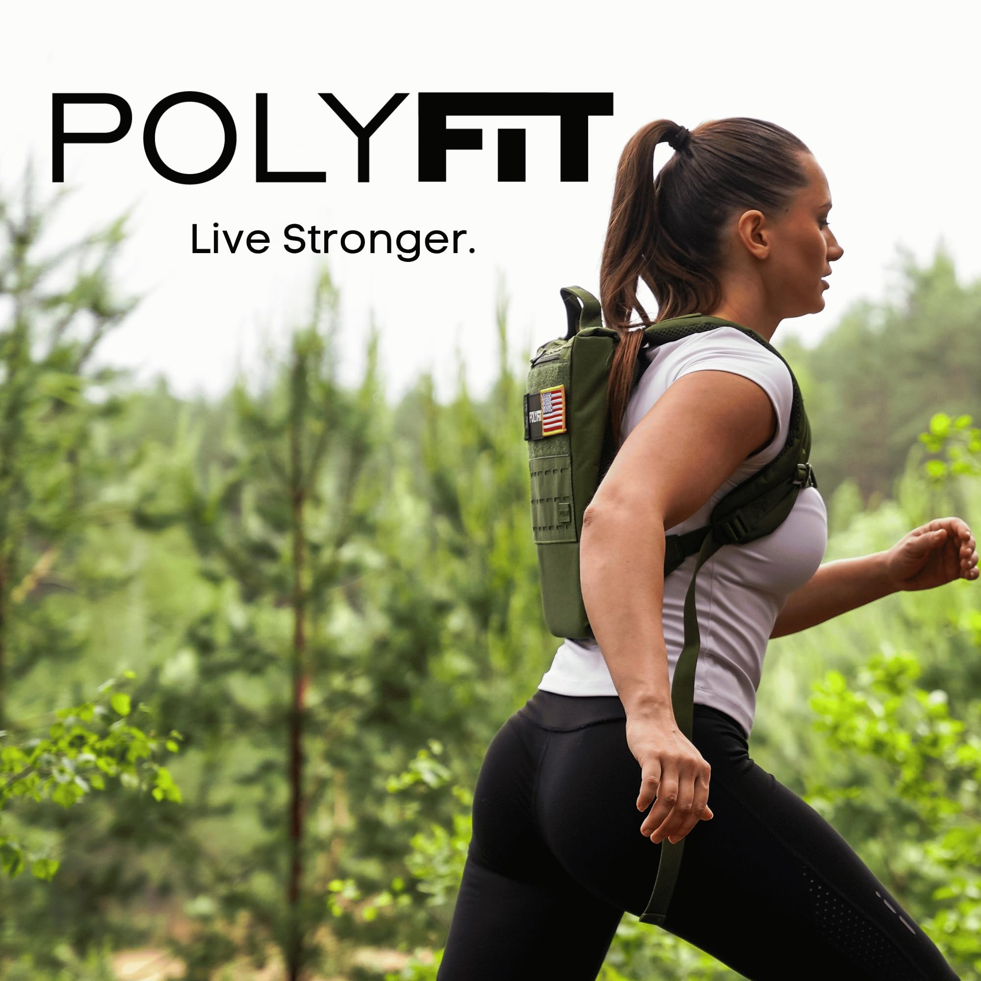 Polyfit Rucking Backpack 2.0 in-action ruck demonstrates stability and motion freedom.