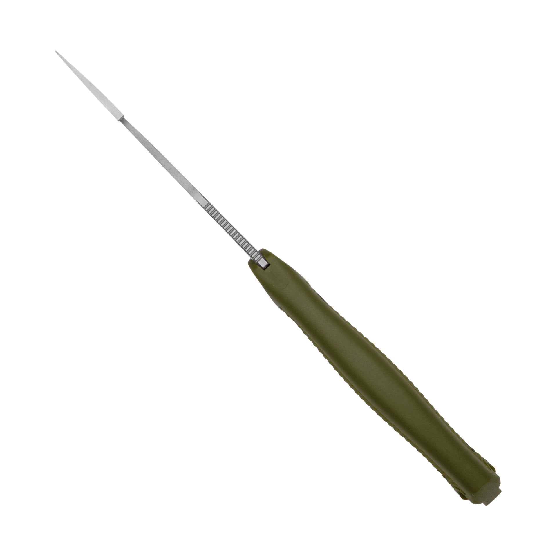 Contoured polypropylene handle with olive rubber overlay