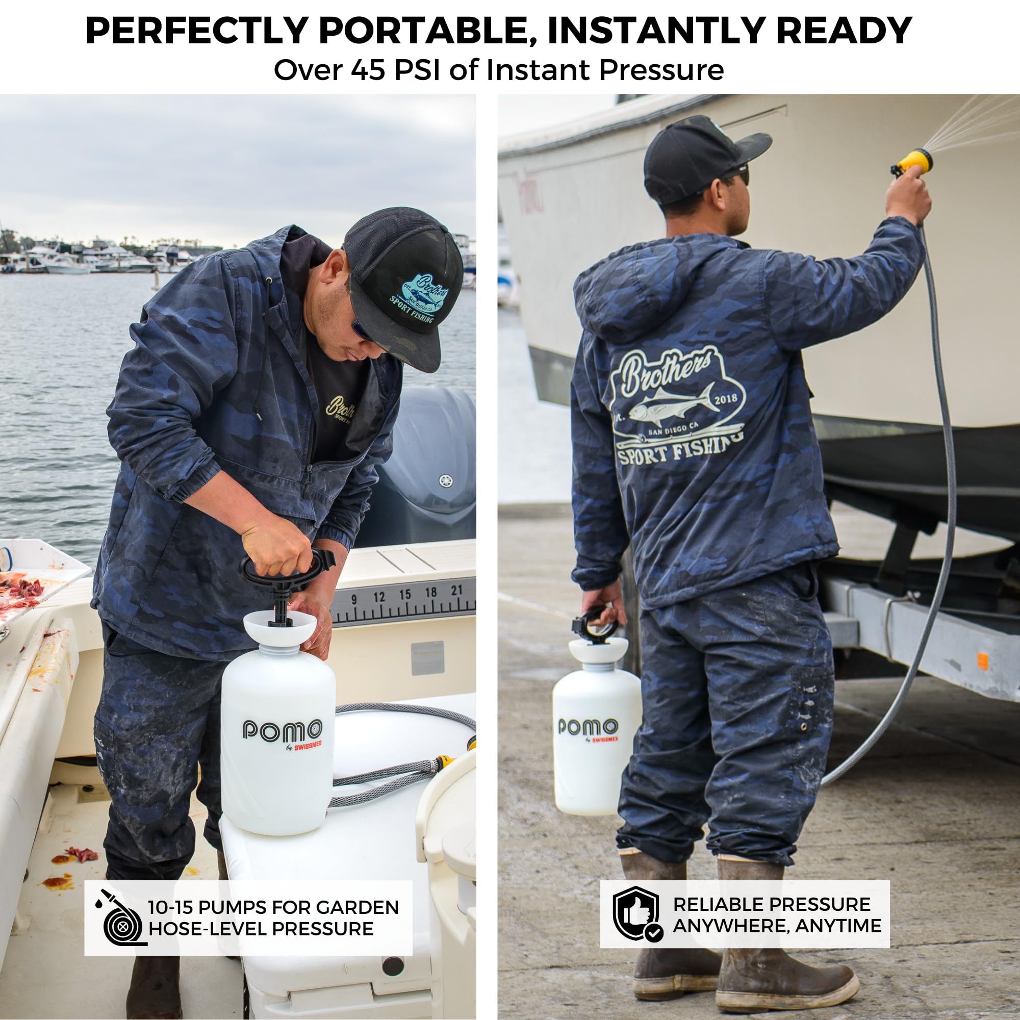 Pomo boat rinse kit keeps marine gear clean on board