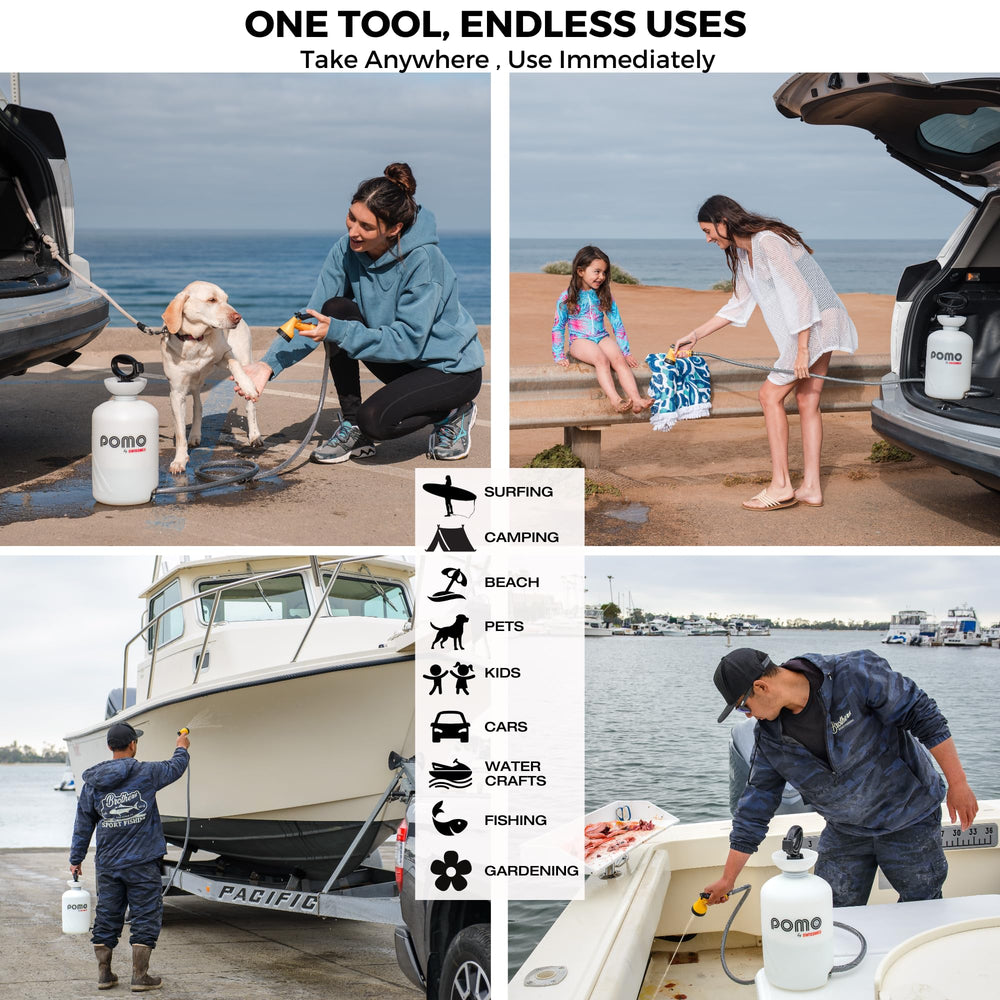 Pomo dog wash portable shower makes paw cleaning quick and gentle