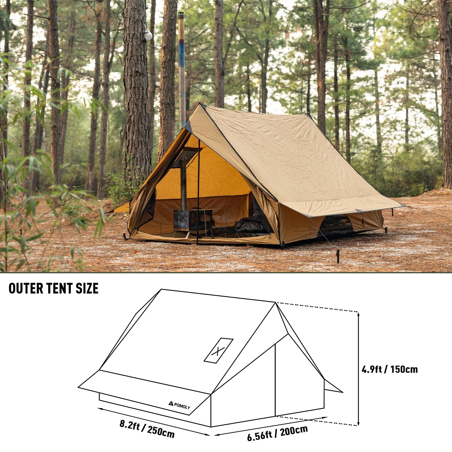 POMOLY CHALET 70 PRO interior space highlights roomy 2-3 person comfort